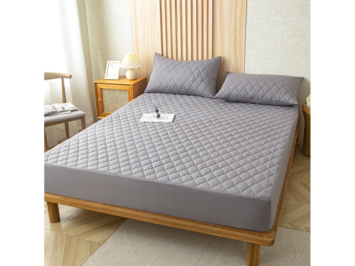 Protector De Colchón Impermeable Czhhmart (sábana Bajera Ajustable) 200 Cm X 220 Cm (con Dos Fundas De Almohada) Gris