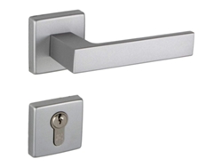 Mango De Puerta Acero Inoxidable Empuje Interior Exterior Cerradura Cilindro Gris 35-47mm