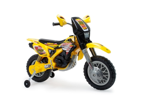 Moto INJUSA Cross Thunder Max 12V Amarillo (Edad Mínima: 3 años - 115 x 52 x 82 cm)