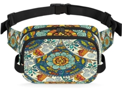 Riñonera étnica de cachemira con estampado floral para mujer, 22,8 x 6,3 x 15,5 cm, diseño DIY, impermeable, sin marca.