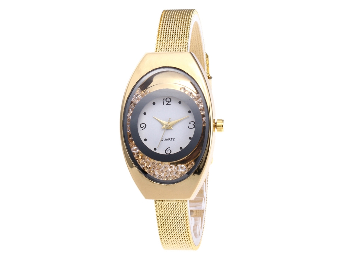 Reloj De Pulsera De Cuarzo Para Mujer Zhoulianfa En Color Dorado Con Brazalete De Malla Metálica.