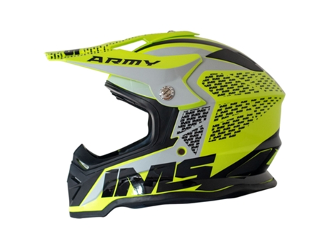 Casco IMS Motocross Army UX-81 Amarillo Néon Gris (S)