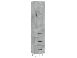 Armario alto, madera procesada, gris cemento, 34,5 x 34 x 180 cm, MAISON EXCLUSIVE