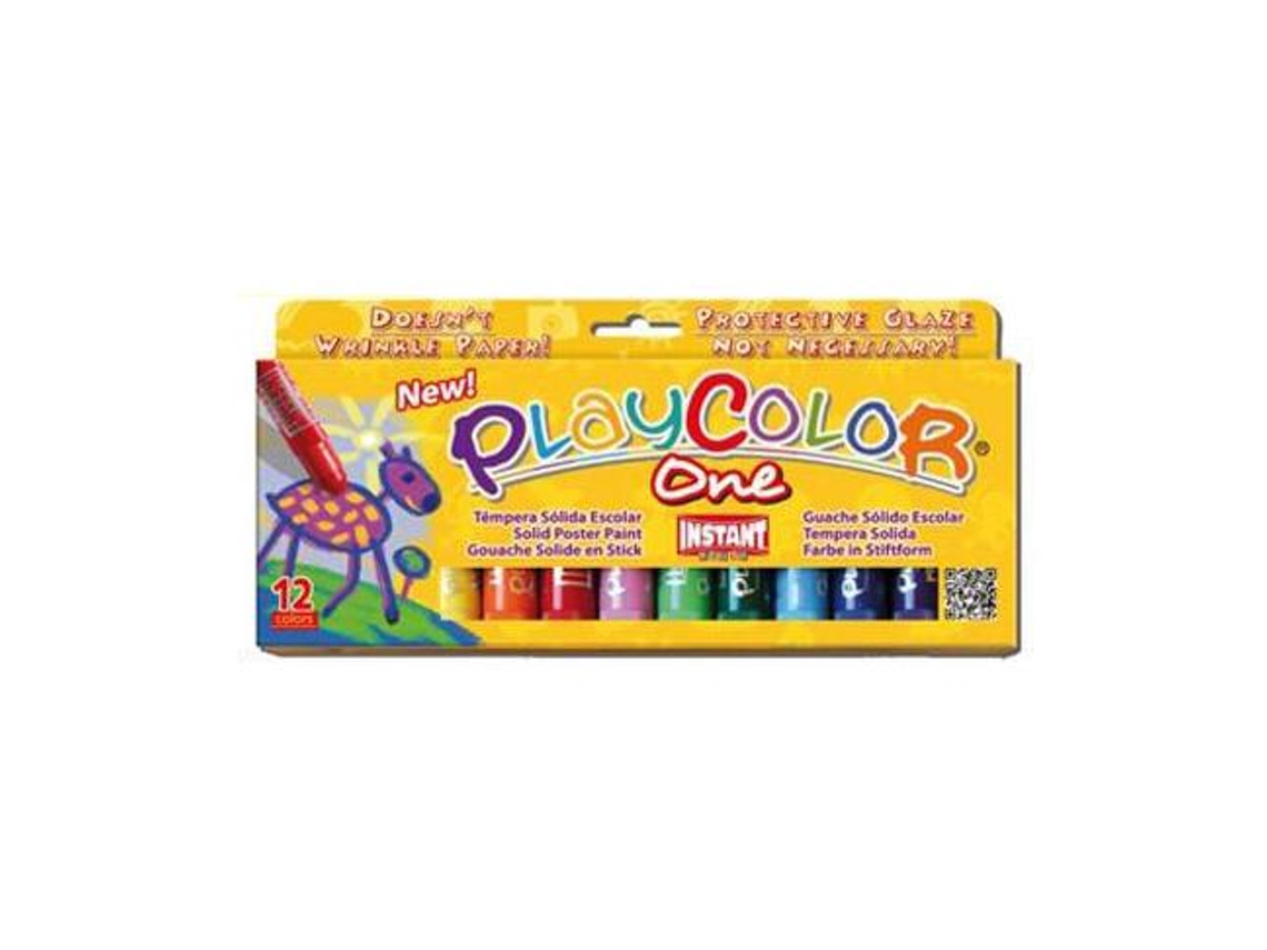 Barra Gouache Sólido Instantáneo Escolar Caja de 12 Colores Surtidos