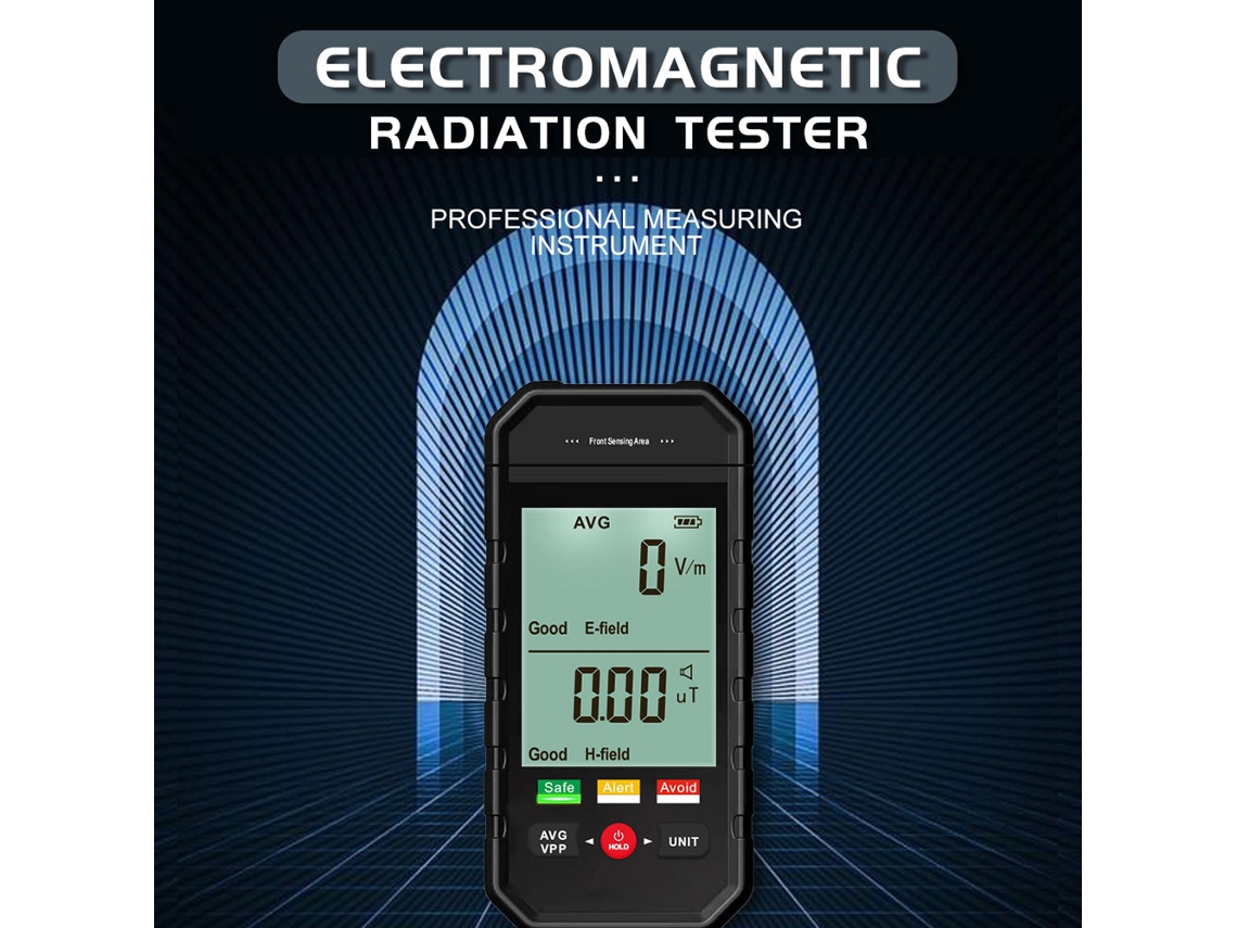 Medidor Portátil De Radiación Electromagnética Con Pantalla Lcd Y Alarma Sonora/visual.