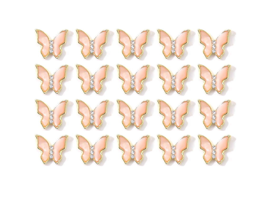 Adorno de uñas de mariposa 3D: diamantes de imitación y purpurina para decoración de uñas KOFIHETY