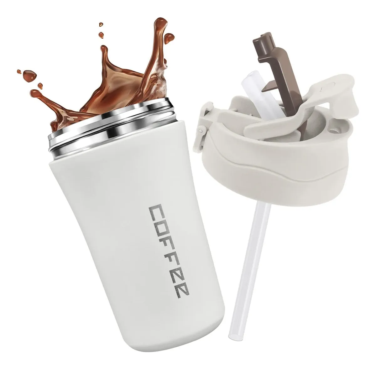 Taza doble para beber, taza de café de acero inoxidable 304 vayotoy