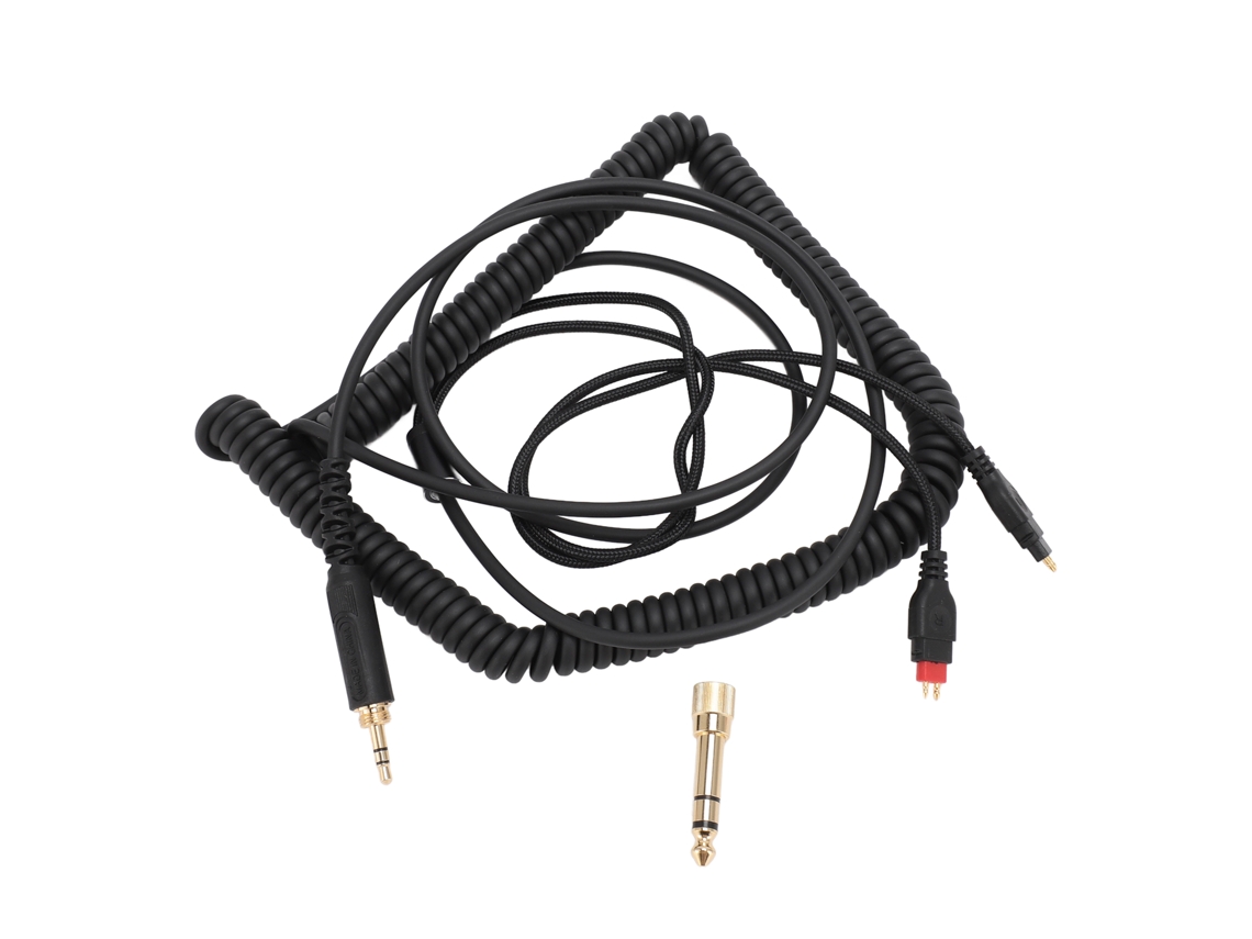 Cable En Espiral Para Auriculares Sennheiser Hd650, Hd660s Y Hd600 Con Conector De 3,5 Mm Y Adaptador De 6,35 Mm.