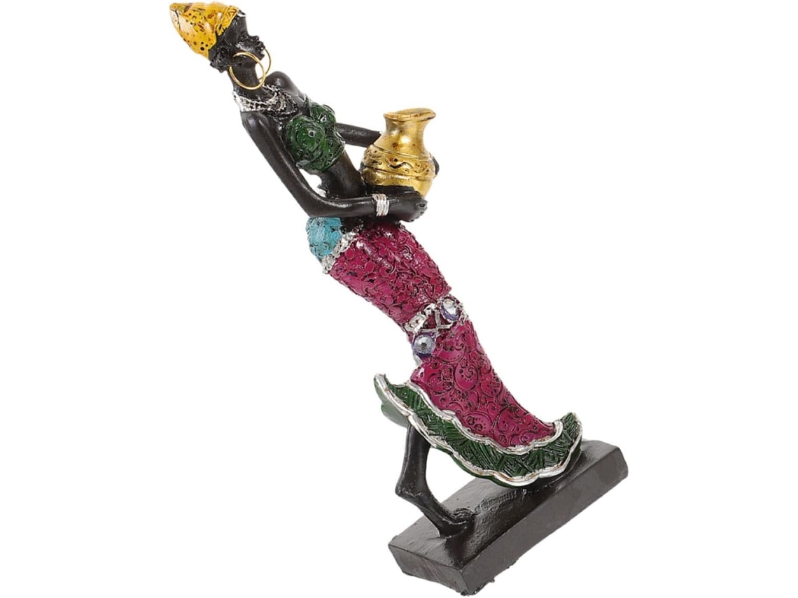 Estatua de mujer africana, figura decorativa de resina, estable, elegante, para decoración de oficinas, estantes, espacio GOKOCO