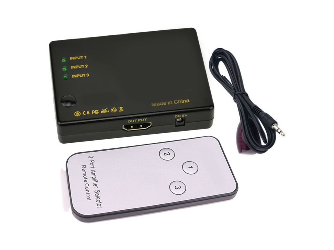 Conmutador De Interfaz Multimedia 4k Hd 3 Entradas 1 Salida Control Remoto Ir Divisor De Interfaz Multimedia Hd