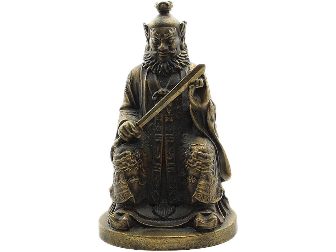 Figura de cobre Zhong, antigua, delicado adorno decorativo, portátil, estilo taoísta tradicional, para sala de estar/comedor, GOKOCO