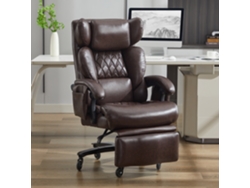 Cadeira Xxl Ergonomica Com Massagem E Aquecimento, Apoio Para Pés – 150kg Marrom