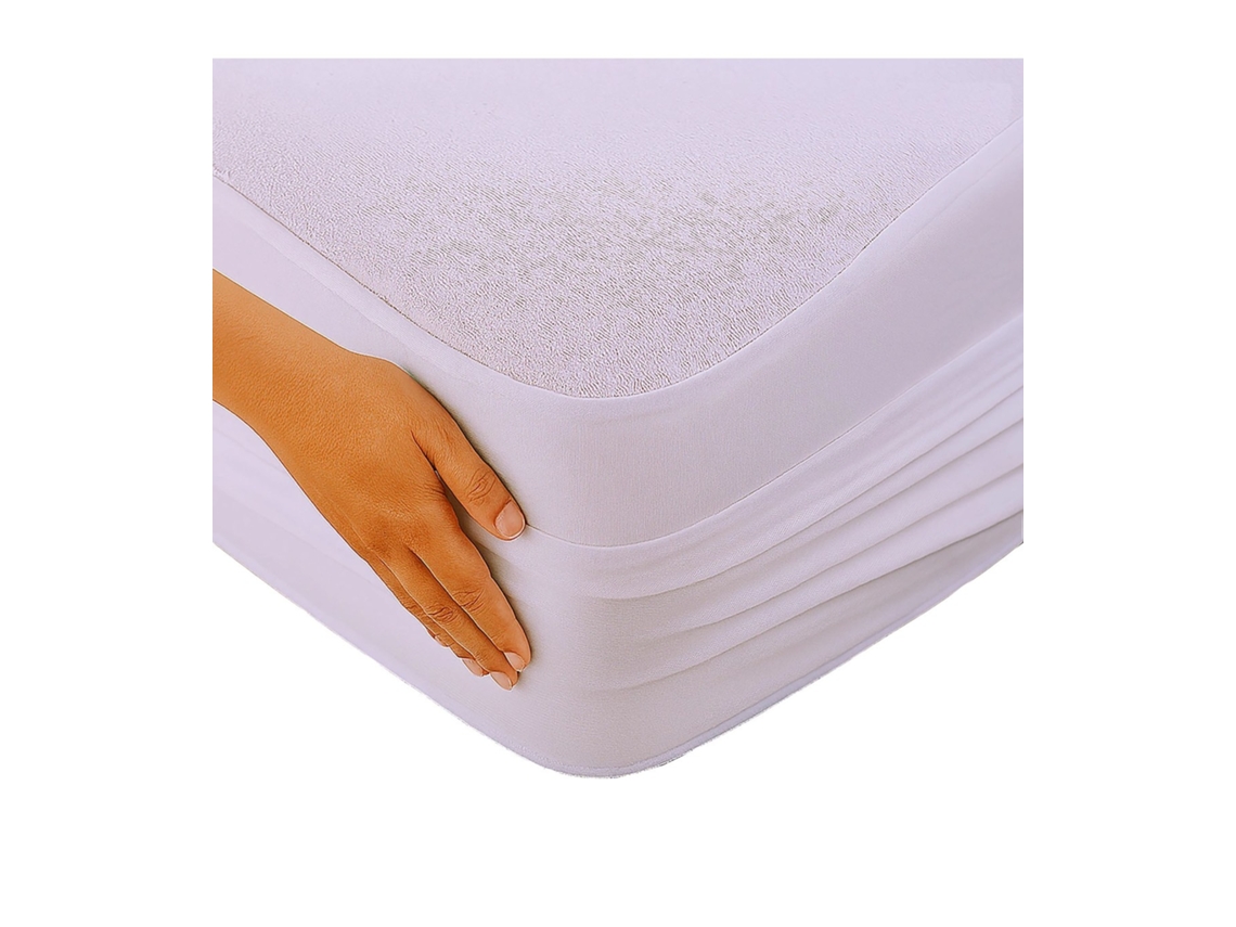 Protector Colchón Hotel Algodón Rizo Pu Impermeable | 1 Ud. 150 X 190/200 Cm Blanco