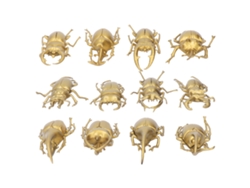 Juego De 12 Piezas De Juguetes De Insectos Falsos De Pvc Dorado, Modelos De Insectos En Miniatura De Simulación.