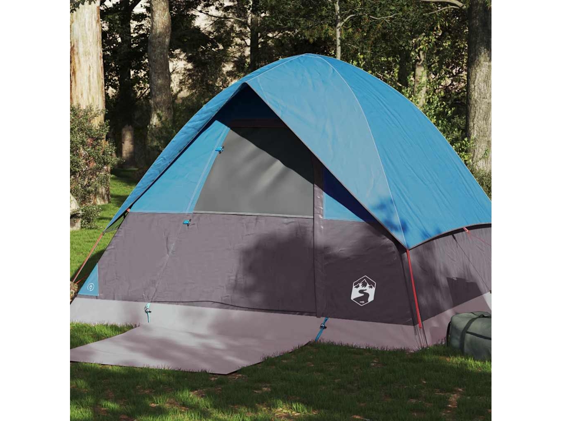 Tienda de campaña tipo domo impermeable azul para 4 personas