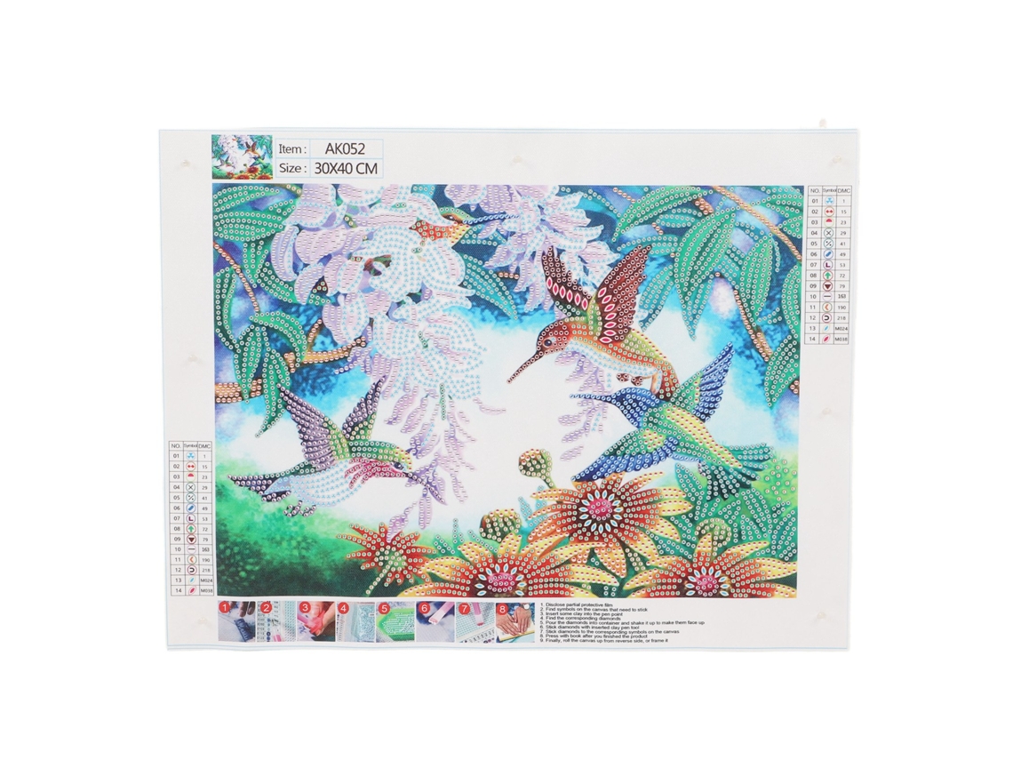 Kit De Pintura 5d Con Diamantes De Imitación Para Pájaros Y Flores, Con Herramientas Completas, Perfecto Para Regalar.