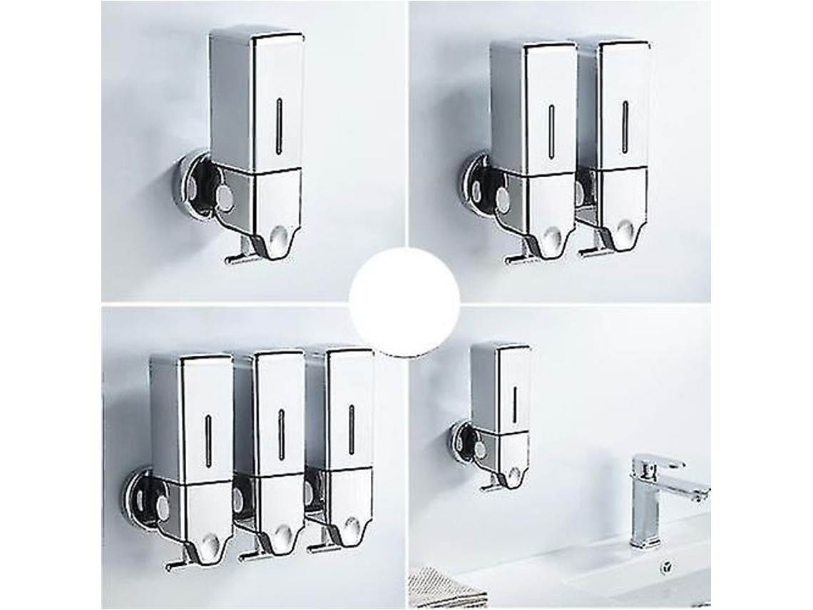 Dispensador De Jabón Manual Cuadrado De Pared Para Baño Y Hotel, 500 Ml, Blanco