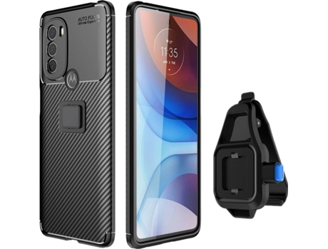 Funda + Soporte de Cintura Motorola Moto G31 Rugged Carbon Negro