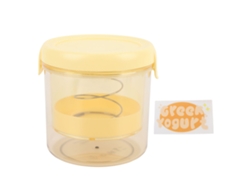 Colador Para Yogur Griego Con Tapa De Malla Fina, Filtro Redondo Amarillo Grueso Para Yogur Casero.