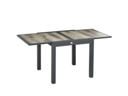 Mesa Jardín,comida,tapa Extensible,terraza,aspecto Madera,aluminio,160x80x75cm,beige
