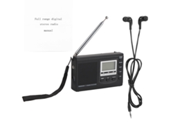 Junli-Relógio Relógio Desperteiro Com Rádio Portable Fm/mw/sw Vbestlife Negro
