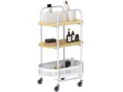 Carro auxiliar con ruedas y 3 estantes, capacidad 105 kg, 88x44x93 cm, gris, ZENCORE SERVICES