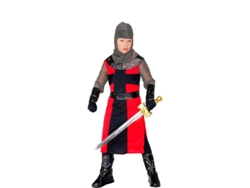 Disfraz de Caballero Medieval con pulseras negro y rojo para niño