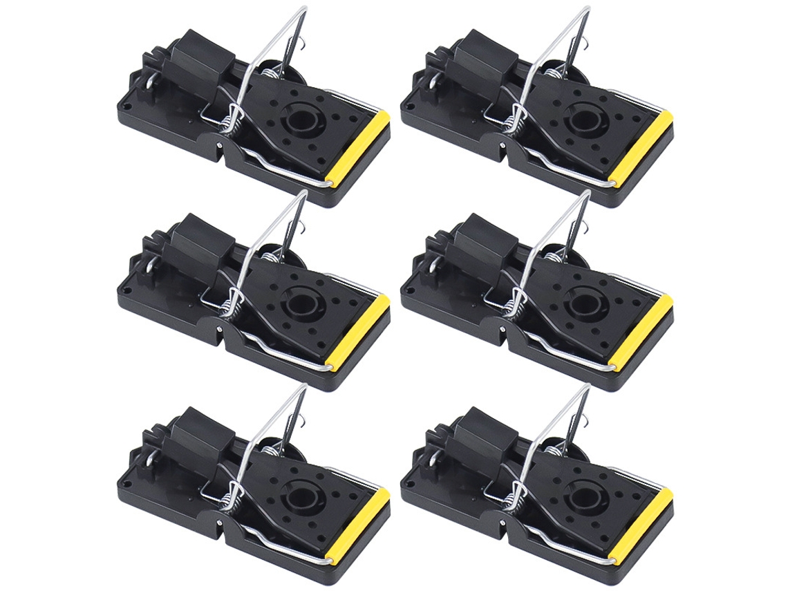 6 trampas para ratas reutilizables para uso en interiores y exteriores, resistentes y seguras, negras, Tommy01