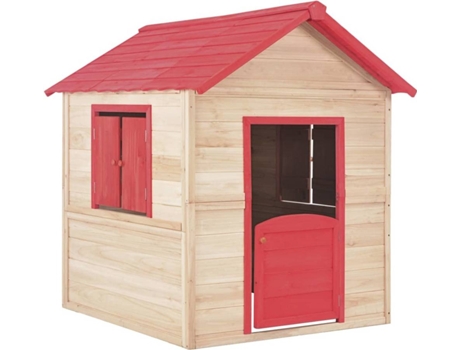 vidaXL Casa de juegos de niños madera roja