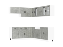 Juego de 11 gabinetes de cocina gris cemento MAISON EXCLUSIVE