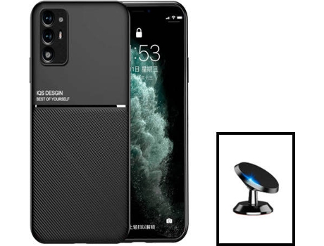 Kit Carcasa Magnetic Lux + Soporte Magnético de Coche para Oppo Reno5 Z PHONECARE Negro