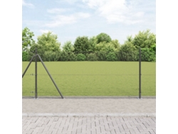 Juego de 2 postes de valla de metal gris, PVC, Lovely Home