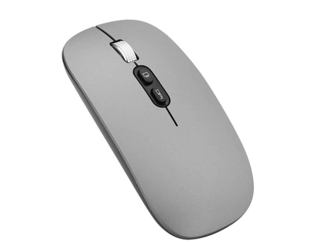 HURRISE Ratón con Cable Ratón Óptico para Computadora Ergonómico Silencio Recargable Ratón para Computadora con Cable Gris