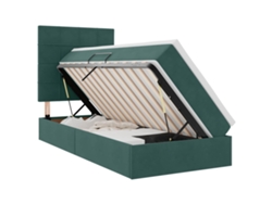 Syfax™ Cama De Almacenamiento Led Con Colchón Verde Oscuro