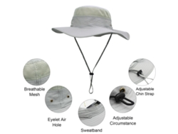 Sombrero Unisex Para El Sol Con Protección Uv, Plegable Para Pesca, Senderismo, Camping, Ajustable Con Malla Transpirable.