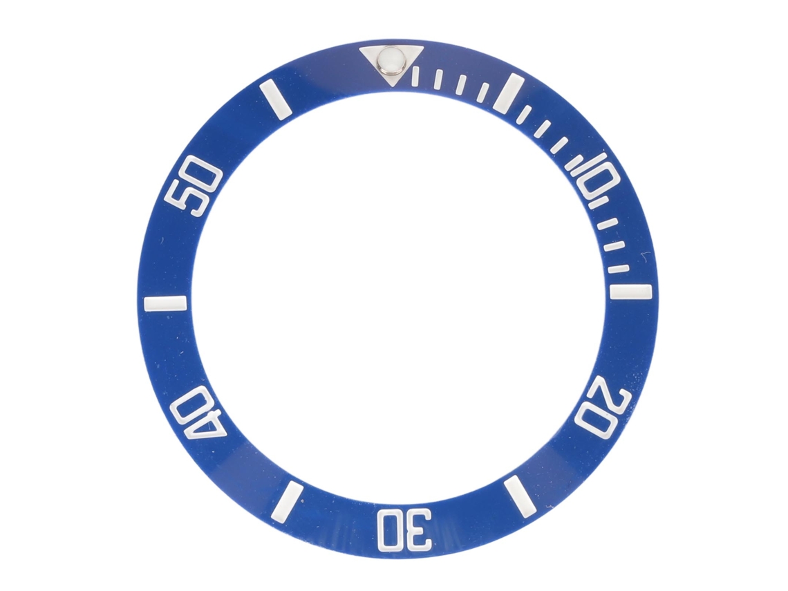 Anillo Insertable De Bisel De Reloj De Cerámica Luminiscente De 40 Mm Con Escala Clara Y Esfera Azul.