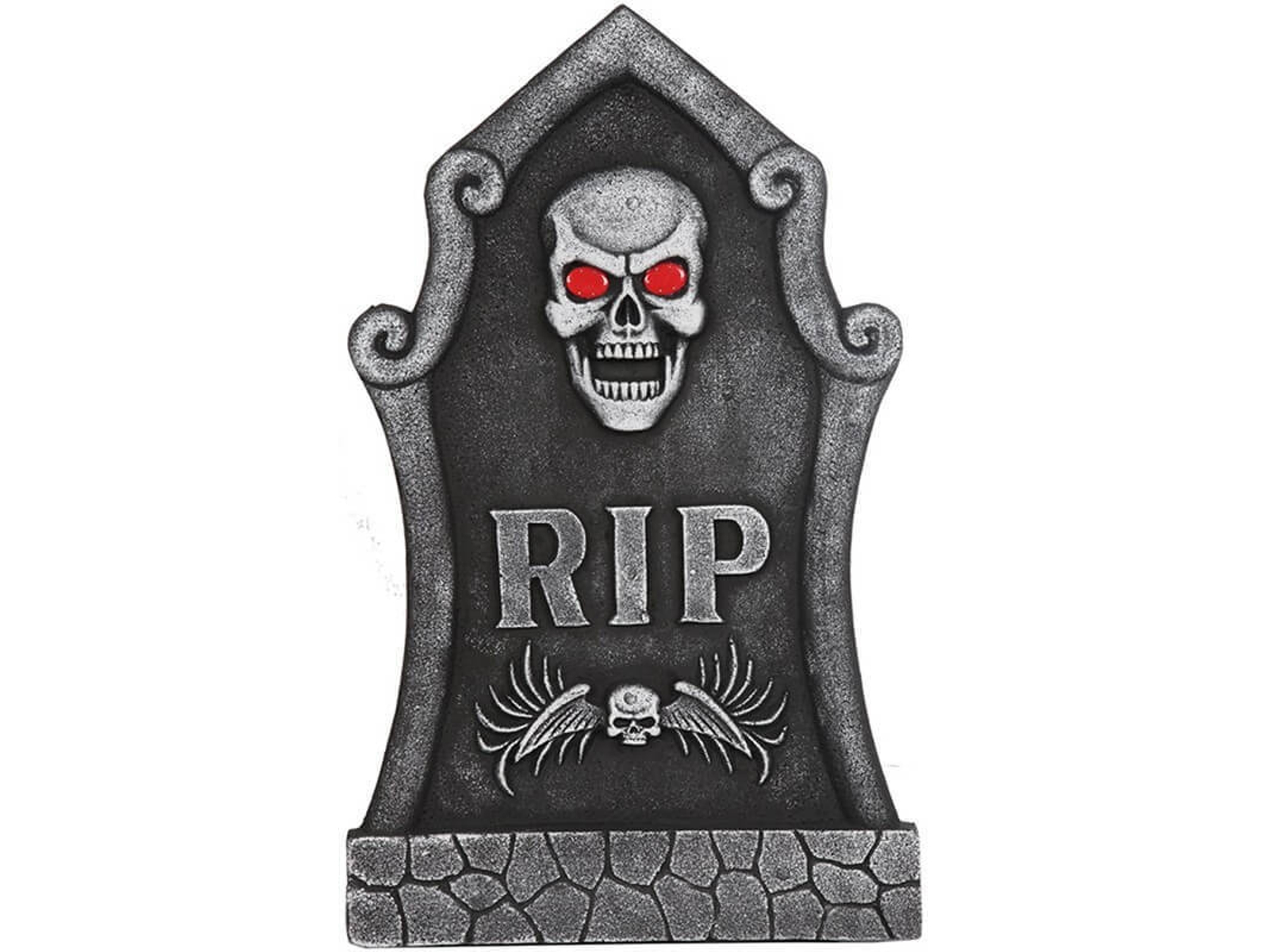 Decoraciones de Halloween DISFRAZZES Lápida con Calavera y Luz (66 cm)