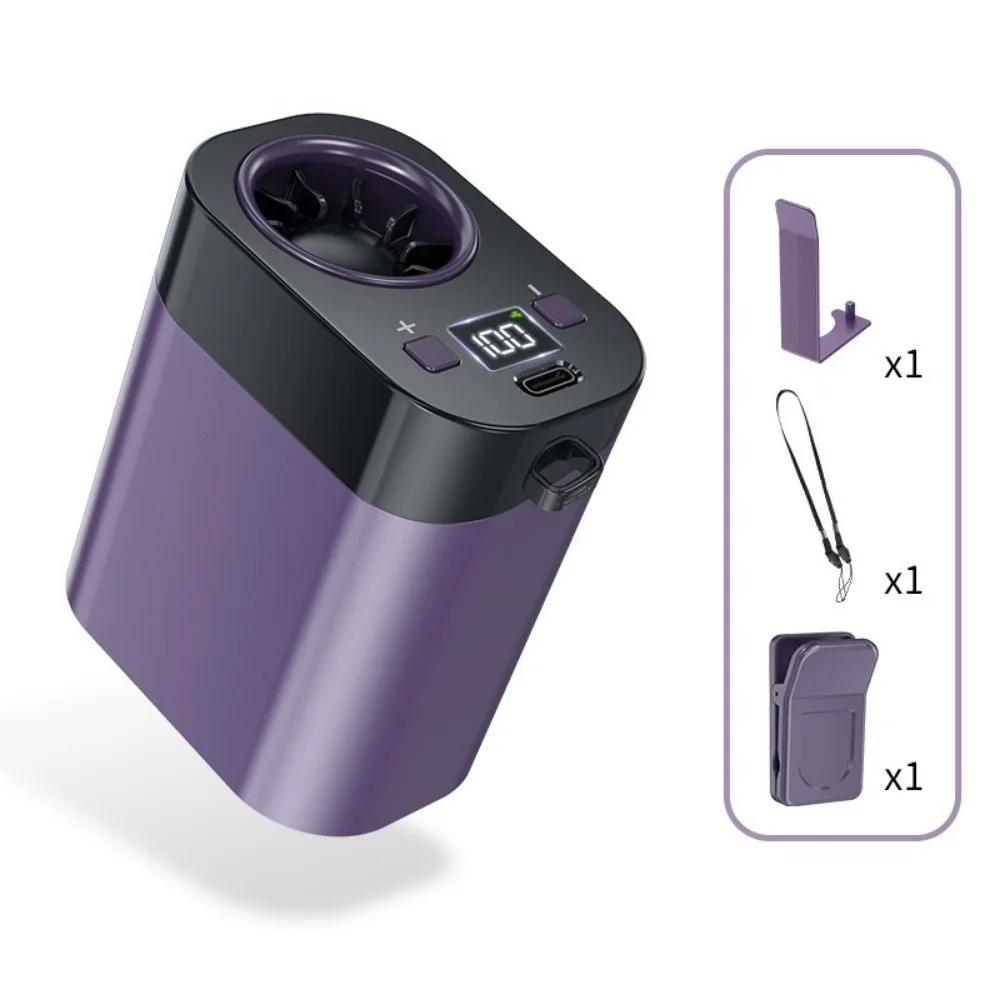 Ventilador De Cuello Con Clip Para La Cintura (morado), Manos Libres, Potente Flujo De Aire Y Pantalla Led.