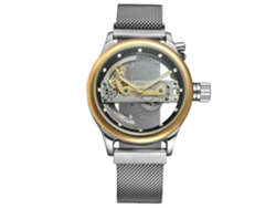 Reloj Automático Masculino De Lujo Forsining Correa Acero Inoxidable Negro Oro