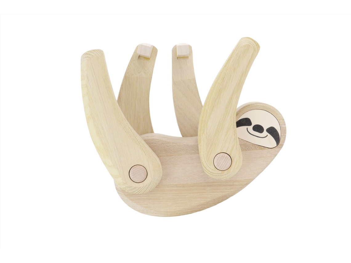 Juguete de perezoso de madera Bajo, juguete sostenible hecho a mano