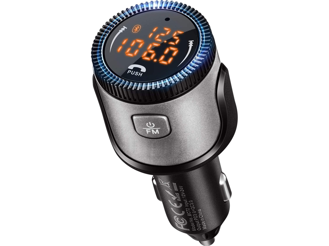 Transmisor FM Bluetooth 5.1, 36 W, QC 3.0, PD 3.0, llamadas manos libres, Asistente Siri, Chaberlu (negro)