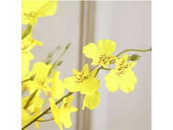 Orquídea Artificial Danzante, 5 Flores De Seda Amarillas, 6 Unidades, 88-90 Cm, Decoración Para La Entrada Del Salón