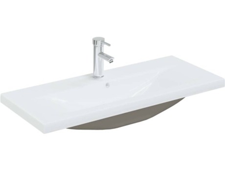 Lavabo VIDAxL Empotrado con Grifo Cerámica Blanco 91x39x18 cm