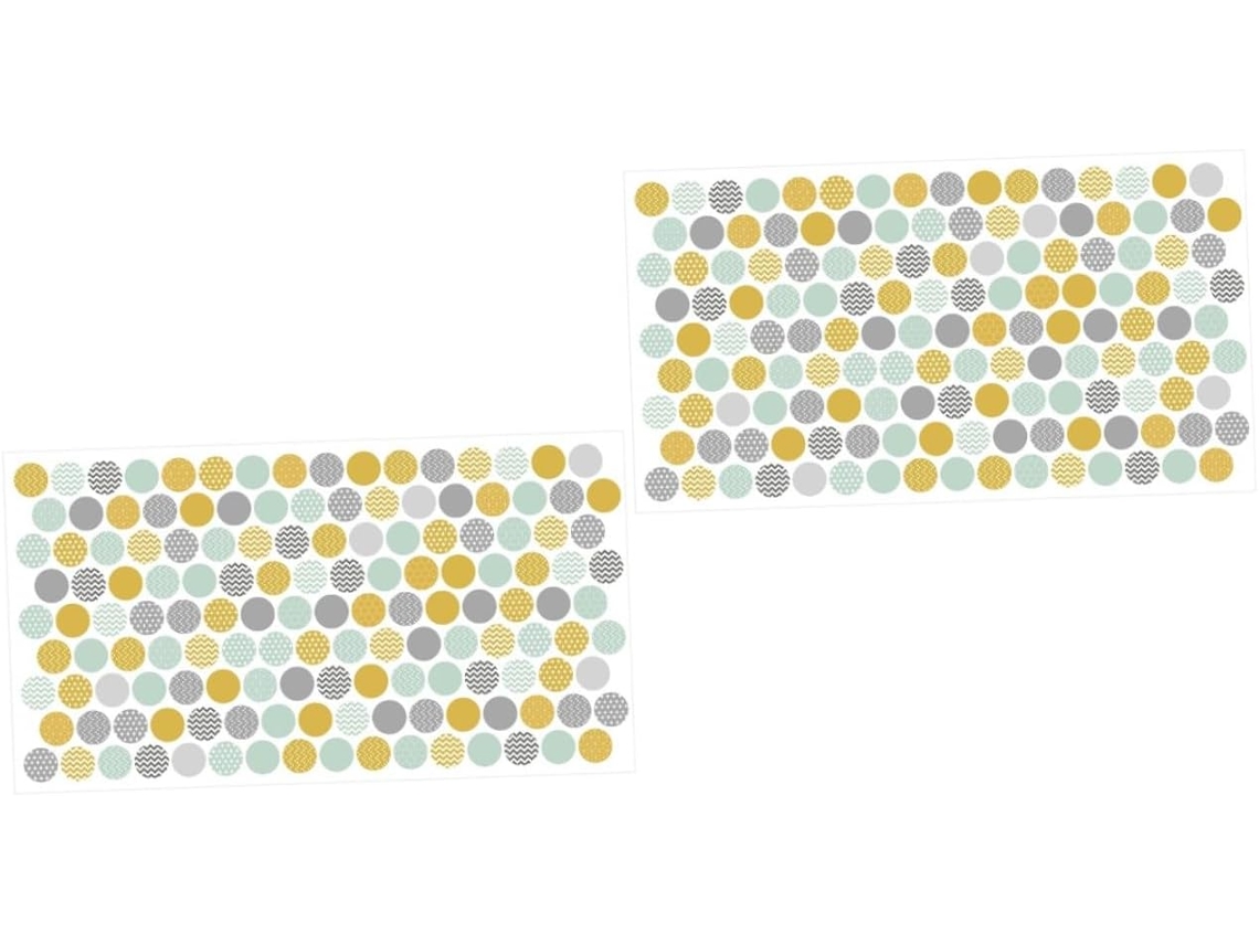 2 Pegatinas De Pared Con Puntos Decorativos Para Interiores, Círculo Verde.