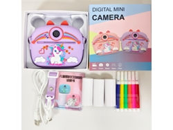 Cámara infantil multifuncional Polaroid portátil + Funda de silicona morada + Tarjeta de memoria de 32 GB
