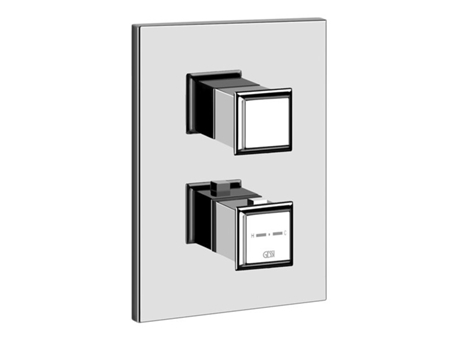 GESSI Eleganza, juego listo para montar, para termostato oculto con cartucho desviador de 3 vías, salida a controlar por separado, para cuerpos ocult