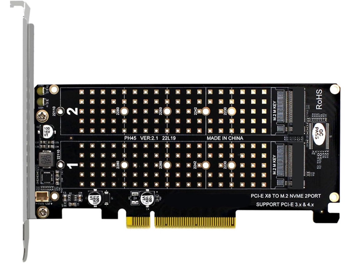 Tarjeta Convertidora Pciex8 De 2 Bahías De Alto Rendimiento Para Jugadores Y Diseñadores Profesionales.