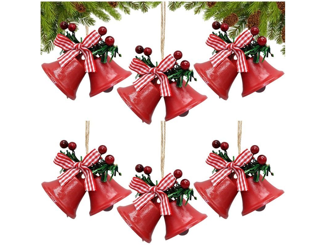 Campanas Navideñas Rojas, Decorações Diy, Adornos Pendurados De Natal Com Som Clara