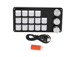 Teclado Mecânico Programável 14 Teclas 3 Botões Rotativos Hot Swappable Interruptor Azul Para Gaming E Escritório