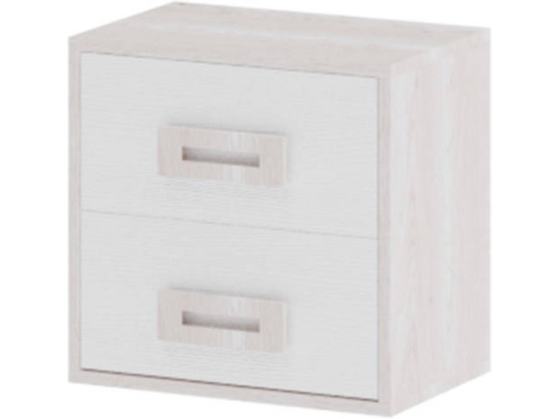 Mesita de Noche MUEBLAM Artic Nieve Melamina (43x42x28 cm)